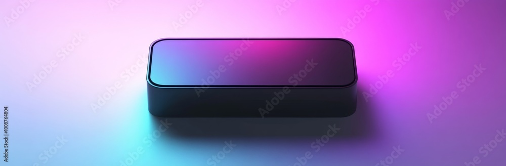 The futuristic horizontal frame is isolated on a black background with neon game elements. This is an artistic rendering of a digital sci-fi drawing in abstract form. This is an illustration for web