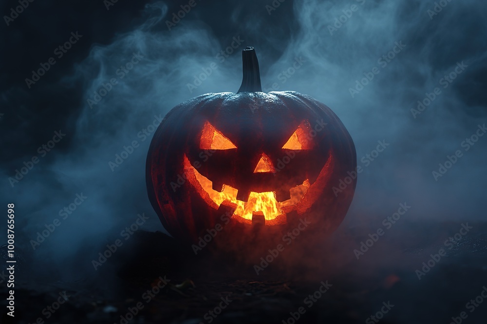 For Halloween, with party symbols, hell witch table with lighted pumpkins, 3D rendering
For Halloween, with party symbols, hell witch table with lighted pumpkins, 3D rendering
