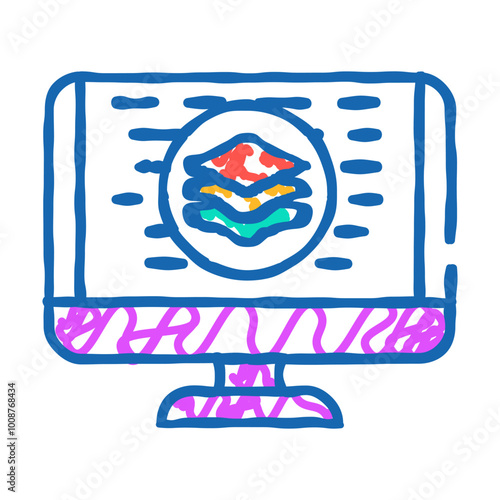 full stack development software doodle icon sketch vector. full stack development software sign. isolated symbol illustration