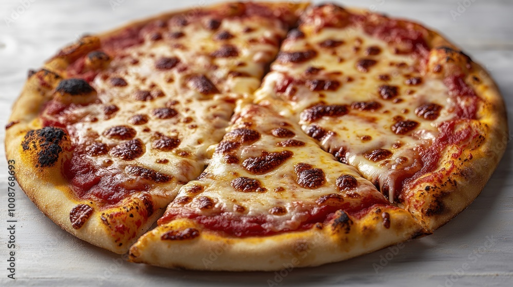 A mouthwatering pizza featuring melted cheese and a crispy crust sits invitingly A mouthwatering pizza featuring melted cheese and a crispy crust sits invitingly