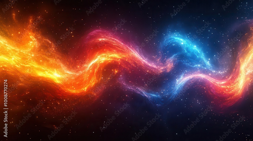 Cosmic Fusion: Celestial Ribbons Dance in Ethereal Harmony Cosmic Fusion: Celestial Ribbons Dance in Ethereal Harmony