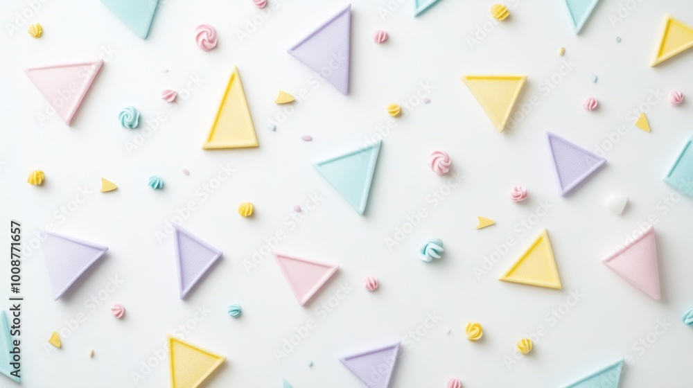Party triangles with realistic illustration and string lines_ Hanging decoration for baby girls_ Princess pink color palette_transparent background_style B Party triangles with realistic illustration and string lines_ Hanging decoration for baby girls_ Princess pink color palette_transparent background_style B