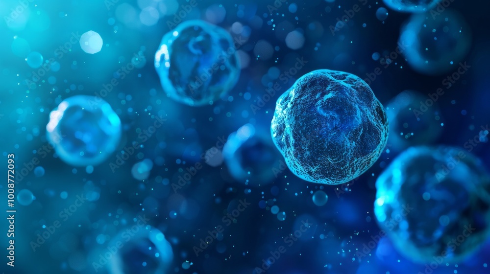 A blue background with a bunch of blue spheres A blue background with a bunch of blue spheres