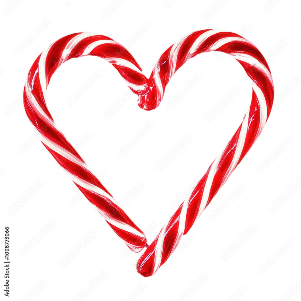 Fototapeta premium Illuminated Candy Canes Forming Heart Shape