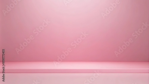 A simple pink studio background with a subtle gradient and a reflective surface, perfect for displaying products or showcasing minimalist designs.