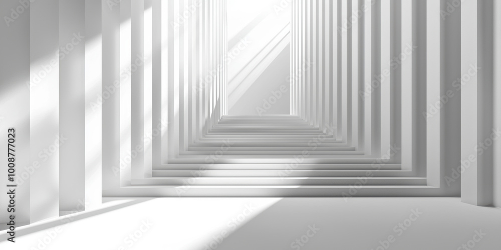Fototapeta premium Minimal geometric white light background abstract design