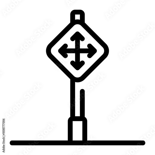 intersection line icon