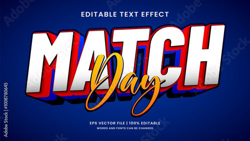 Sport match day 3d editable text effect