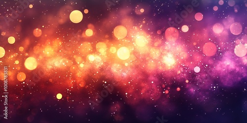 Abstract background with colorful bokeh lights.