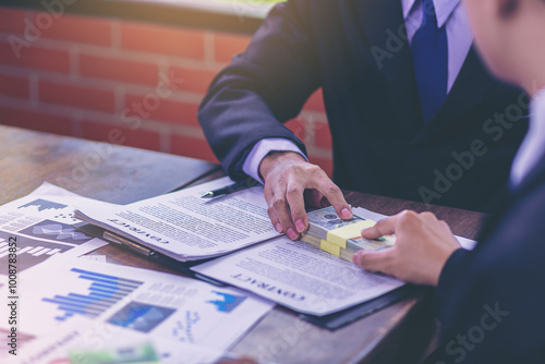 Wallpaper Mural Banker offering loan money for customer and signing a loan contract. Selected focus Torontodigital.ca