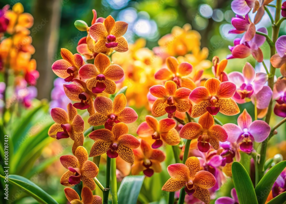 Fototapeta premium Vibrant Wild Orchids in their Natural Habitat Showcasing Nature's Beauty and Diversity in Bloom