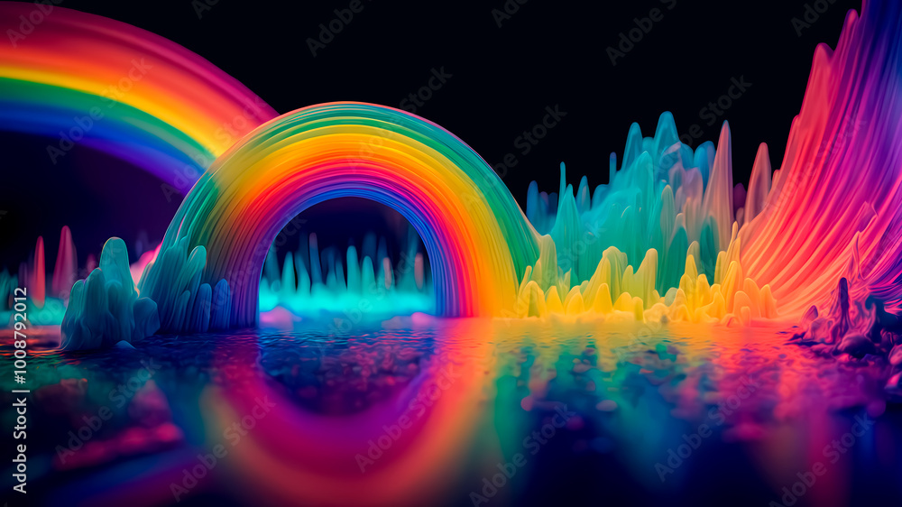 Colorful Abstract Rainbow Concept Background: Vivid 3D Gradient Curves & Waves for Creative Digital Designs, Advertising, Websites, Posters, or Artistic Concepts Colorful Abstract Rainbow Concept Background: Vivid 3D Gradient Curves & Waves for Creative Digital Designs, Advertising, Websites, Posters, or Artistic Concepts