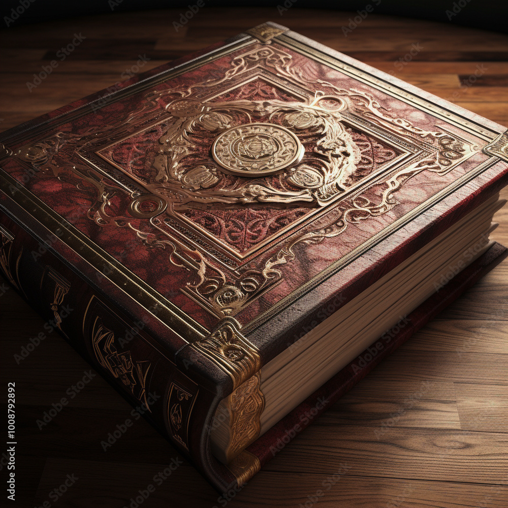 a book with a gold design on it a book with a gold design on it