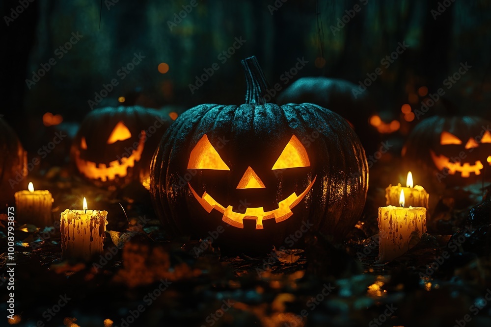 vector illustration on a Halloween theme with pumpkin
vector illustration on a Halloween theme with pumpkin