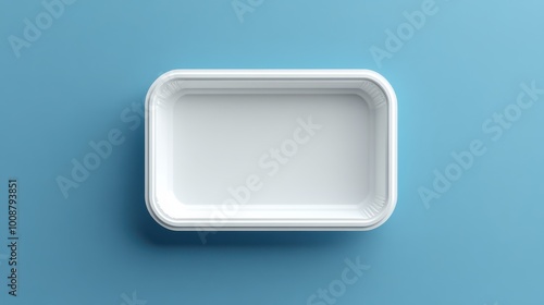 Mockup of a White Styrofoam Food Tray for Takeout or Catering Use