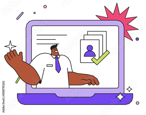 Man HR is looking for an online resume of employees