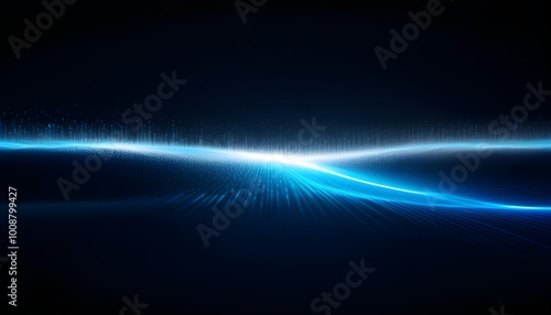 Dynamic Abstract Wave Particles and Bokeh Lights Illustrating Technology, Data Flow, and Connectivity in a Vibrant Digital Landscape