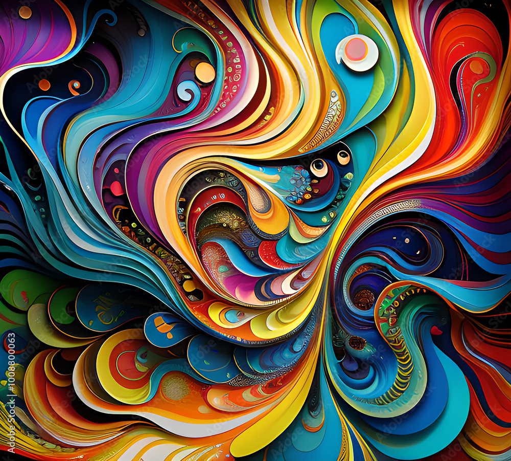 Bright waves illustration art colorful new style 2024.generative ai Bright waves illustration art colorful new style 2024.generative ai
