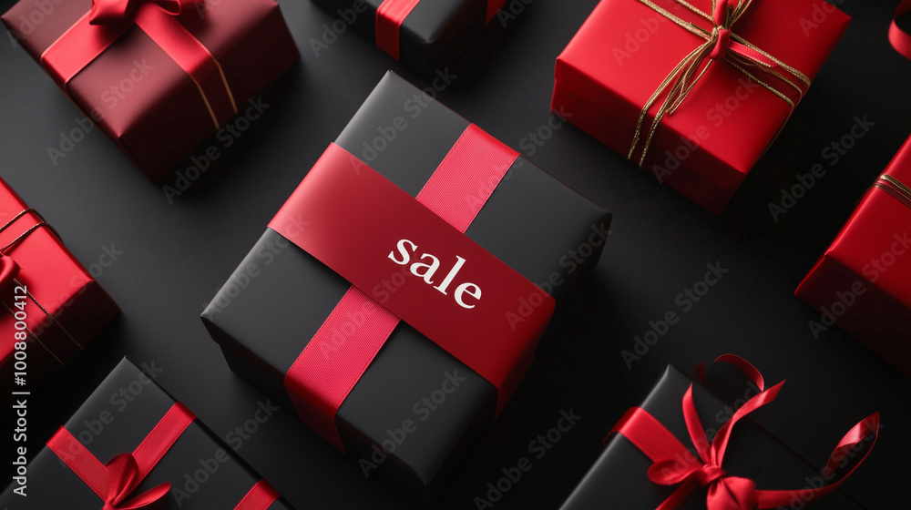 Shop for Deals This Black Week With Vibrant Red Gift Boxes Showcasing Incredible Savings Against a Sleek Black Backdrop Shop for Deals This Black Week With Vibrant Red Gift Boxes Showcasing Incredible Savings Against a Sleek Black Backdrop