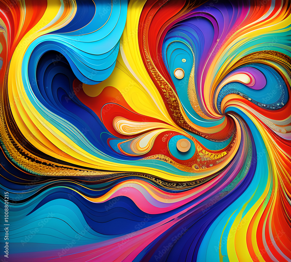 Bright waves illustration art colorful new style 2024.generative ai Bright waves illustration art colorful new style 2024.generative ai