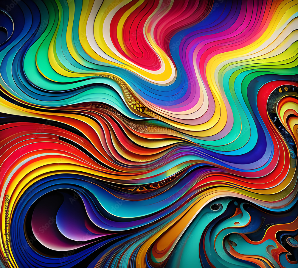 Bright waves illustration art colorful new style 2024.generative ai Bright waves illustration art colorful new style 2024.generative ai