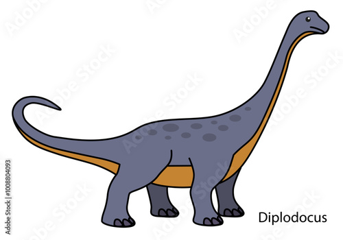Dessin d’un diplodocus pour illustrer les dinosaures géants de la préhistoire