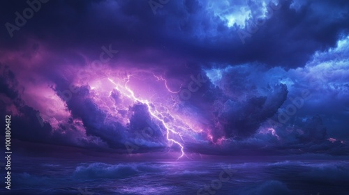 A Thunderstorm Over a Dark and Stormy Sea