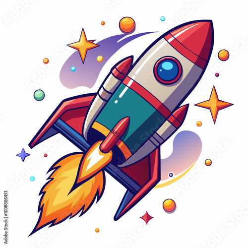 space rocket cartoon