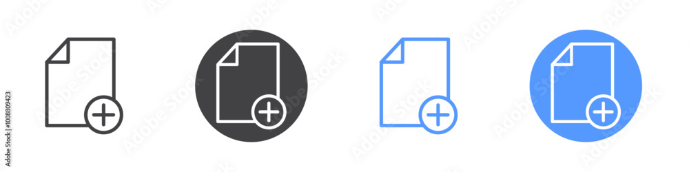 Add file icon Thin outline art symbol Add file icon Thin outline art symbol