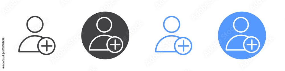 Add friend icon Thin outline art symbol Add friend icon Thin outline art symbol