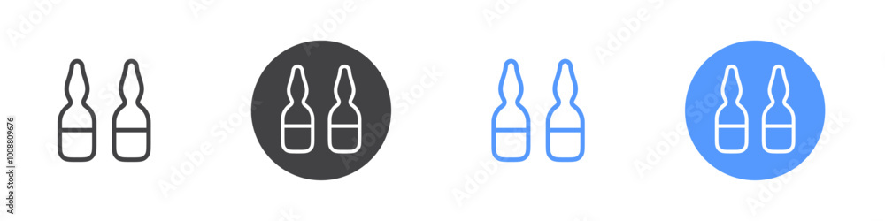 Ampoule icon Thin outline art symbol Ampoule icon Thin outline art symbol
