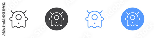 Alien icon Thin outline art symbol