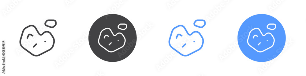 Asteroid icon Thin outline art symbol Asteroid icon Thin outline art symbol