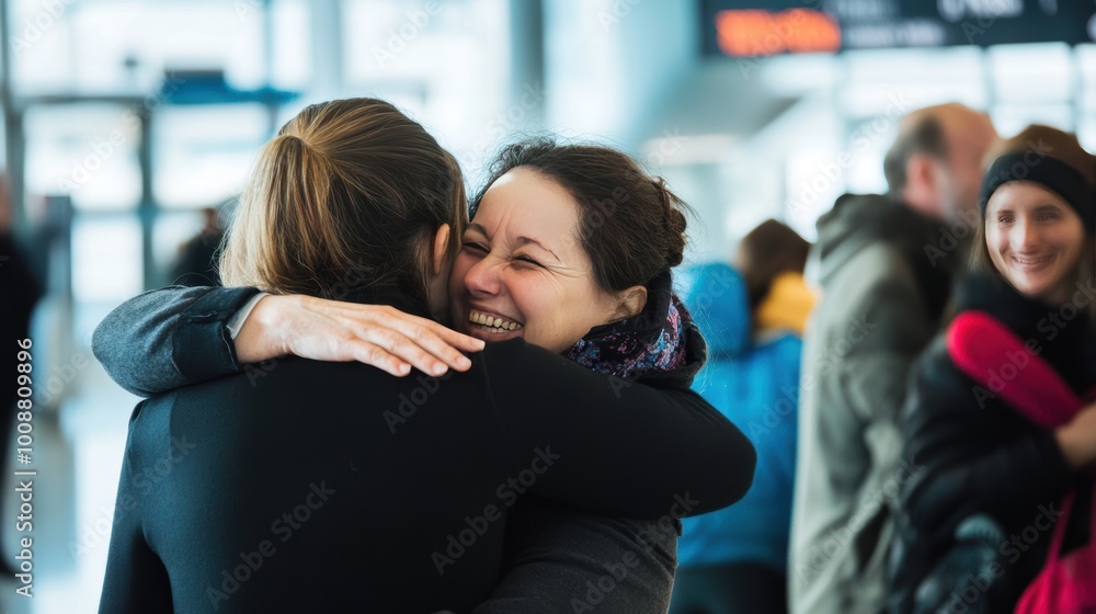 Joyful Family Reunion with Warm Embraces Joyful Family Reunion with Warm Embraces