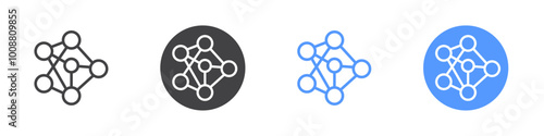 Atom icon Thin outline art symbol