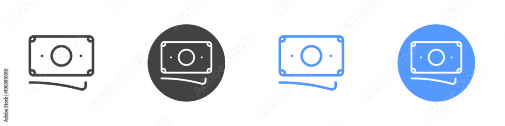 Banknotes icon Thin outline art symbol