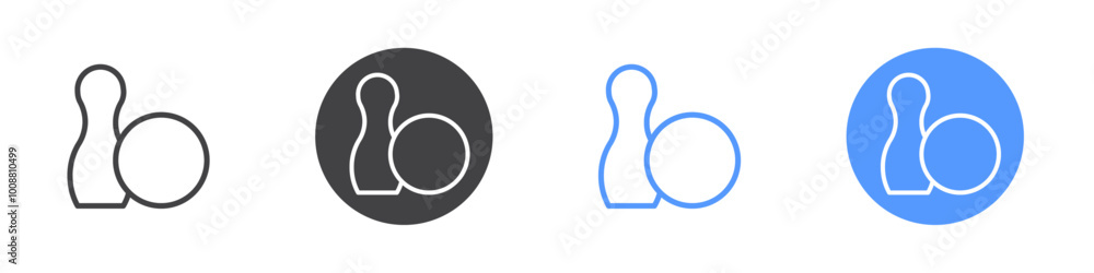 Bowling icon Thin outline art symbol Bowling icon Thin outline art symbol
