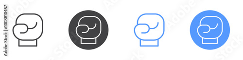 Boxing glove icon Thin outline art symbol