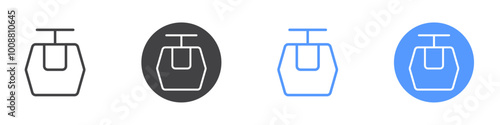 Cable way icon Thin outline art symbol