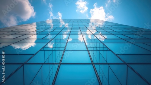 Glass Facade Reflecting the Sky