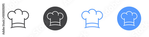 Chef icon Thin outline art symbol