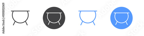 Couldron icon Thin outline art symbol