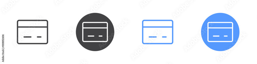 Debit card icon Thin outline art symbol Debit card icon Thin outline art symbol