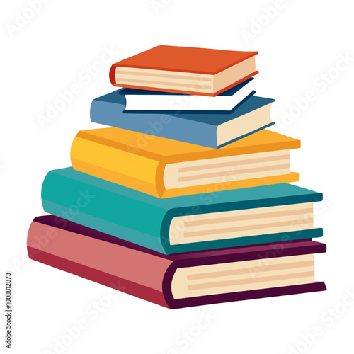stack of books isolated on white