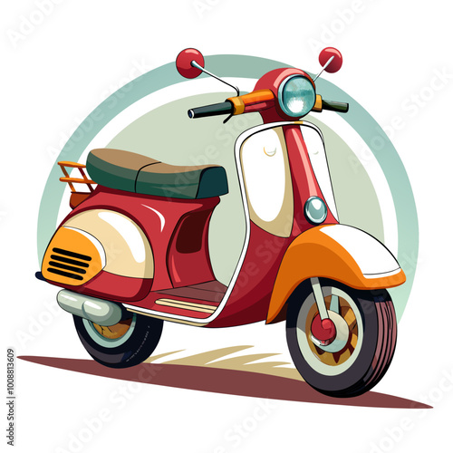 red vintage scooter