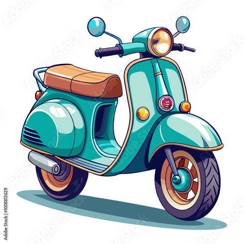 vintage scooter vector illustration