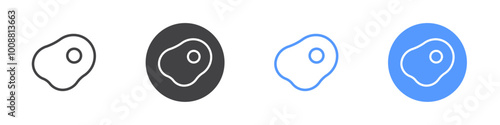Egg icon Thin outline art symbol