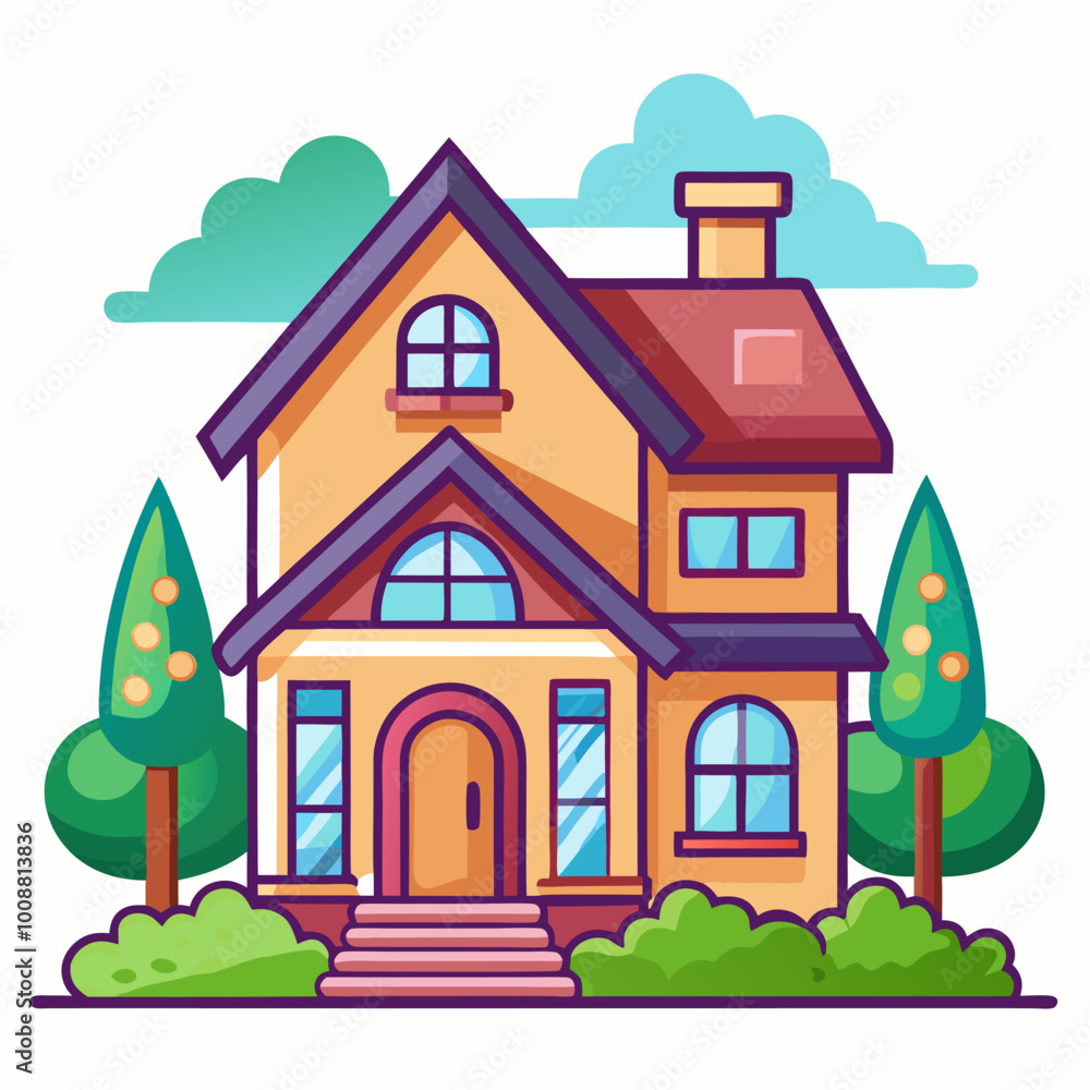 Naklejka premium vector illustration of a house