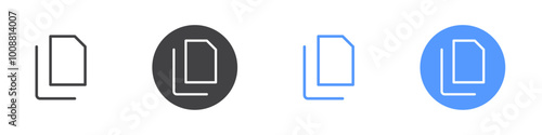 File copy icon Thin outline art symbol