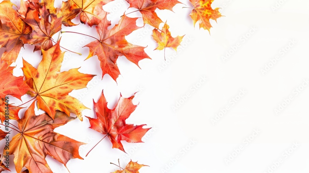 autumn leaves on white background. autumn leaves on white background.